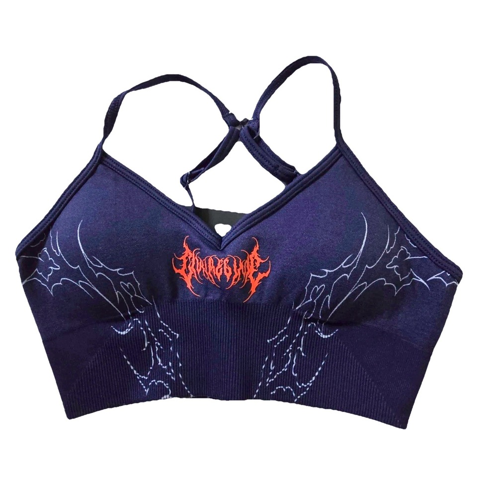 Civil Regime Revenge Kelly Seamless Bra Womens XS Navy Stretch Adjustable‎ Strap